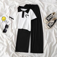 Teenagers Summer Girls Clothing Sets New Fashion Top And Wide Legged Pants 2Pcs Outfits Kids Tracksuit 6-14 Years Kids Clothes