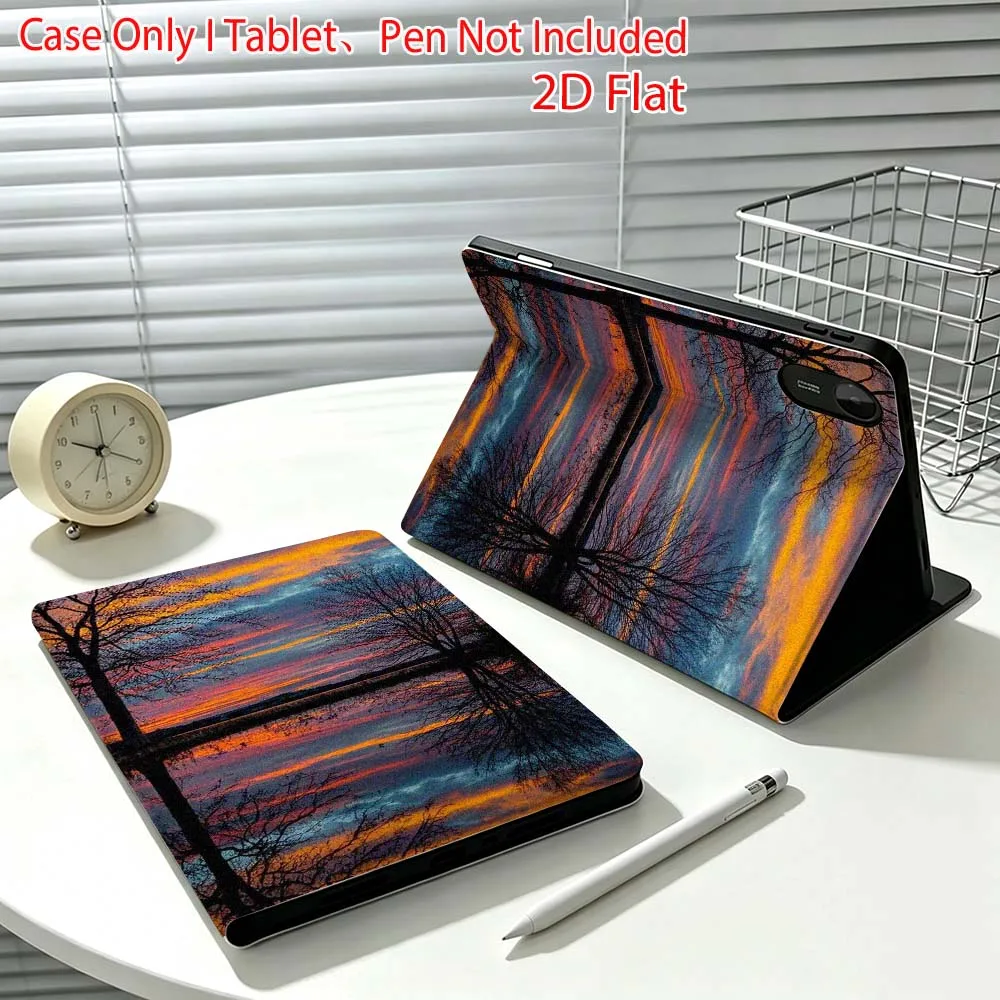 Sunrise tree pattern For Xiaomi Poco Redmi Pad 8 2 4 C1 6 6S 7 7S SE 9.7 14 11 11.2 Inch Pen Tray Tablet Case Fashion