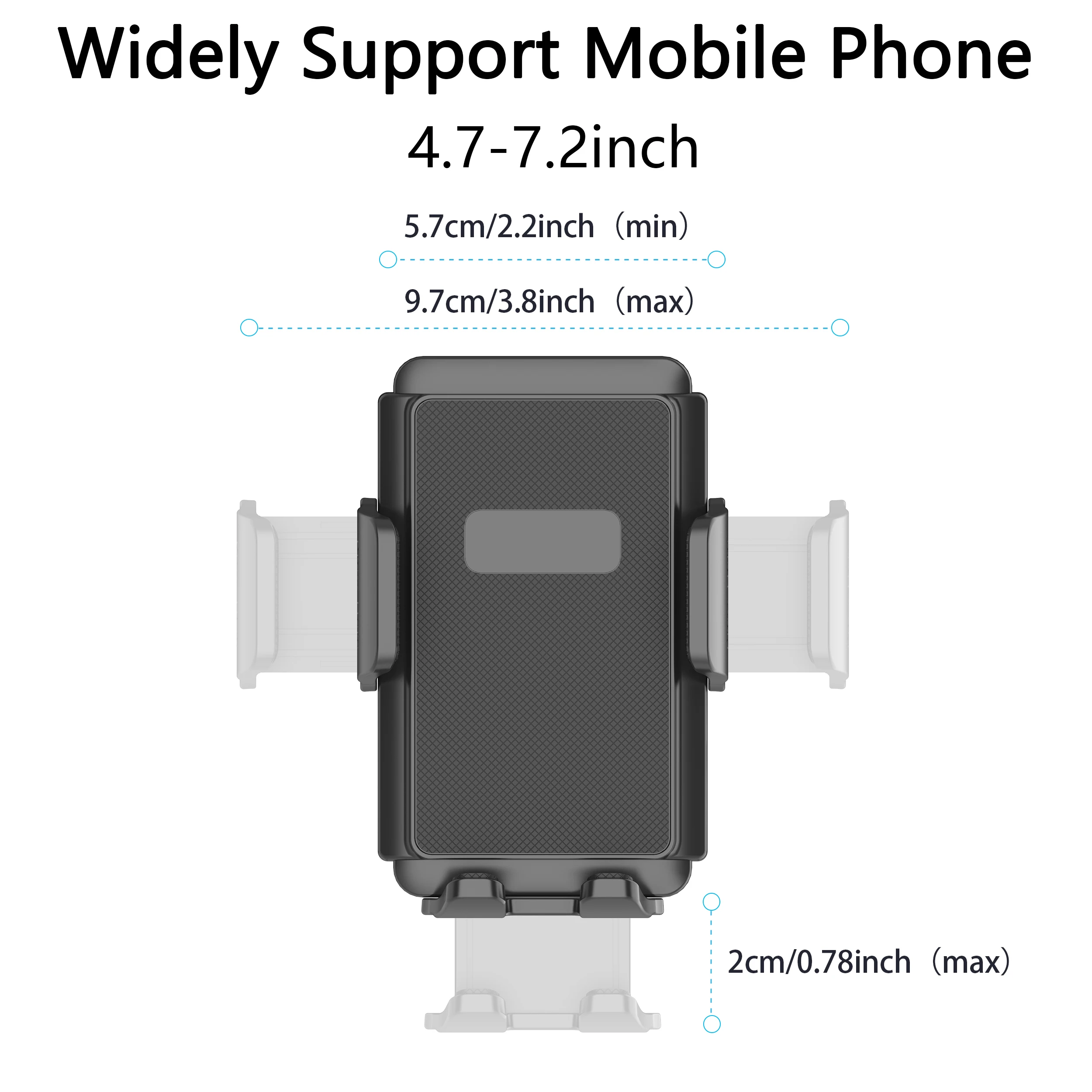 حامل هاتف مثبت على الحائط للشاحنة/السيارة/القارب/الجدار/المكتب، متوافق مع جميع الهواتف الذكية مع 3.5 ~ 7.5 بوصة، دوران حر 360 درجة #5