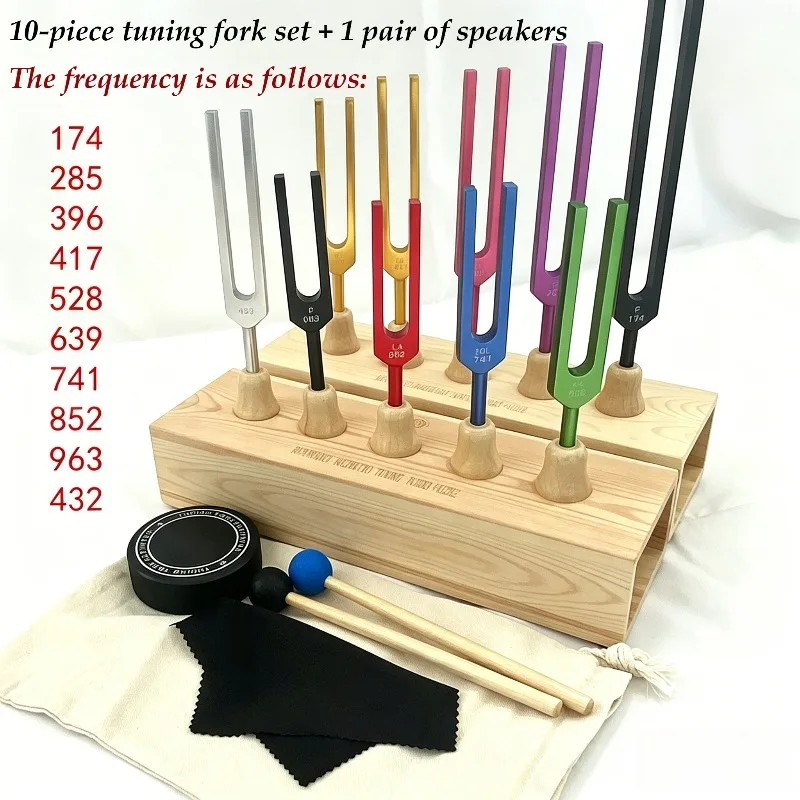 Colorful Tuning Fork 174/285/396/417/528/639/741/852/963/432HZ Tuning Forks Medical Healing Professional Percussion Instruments