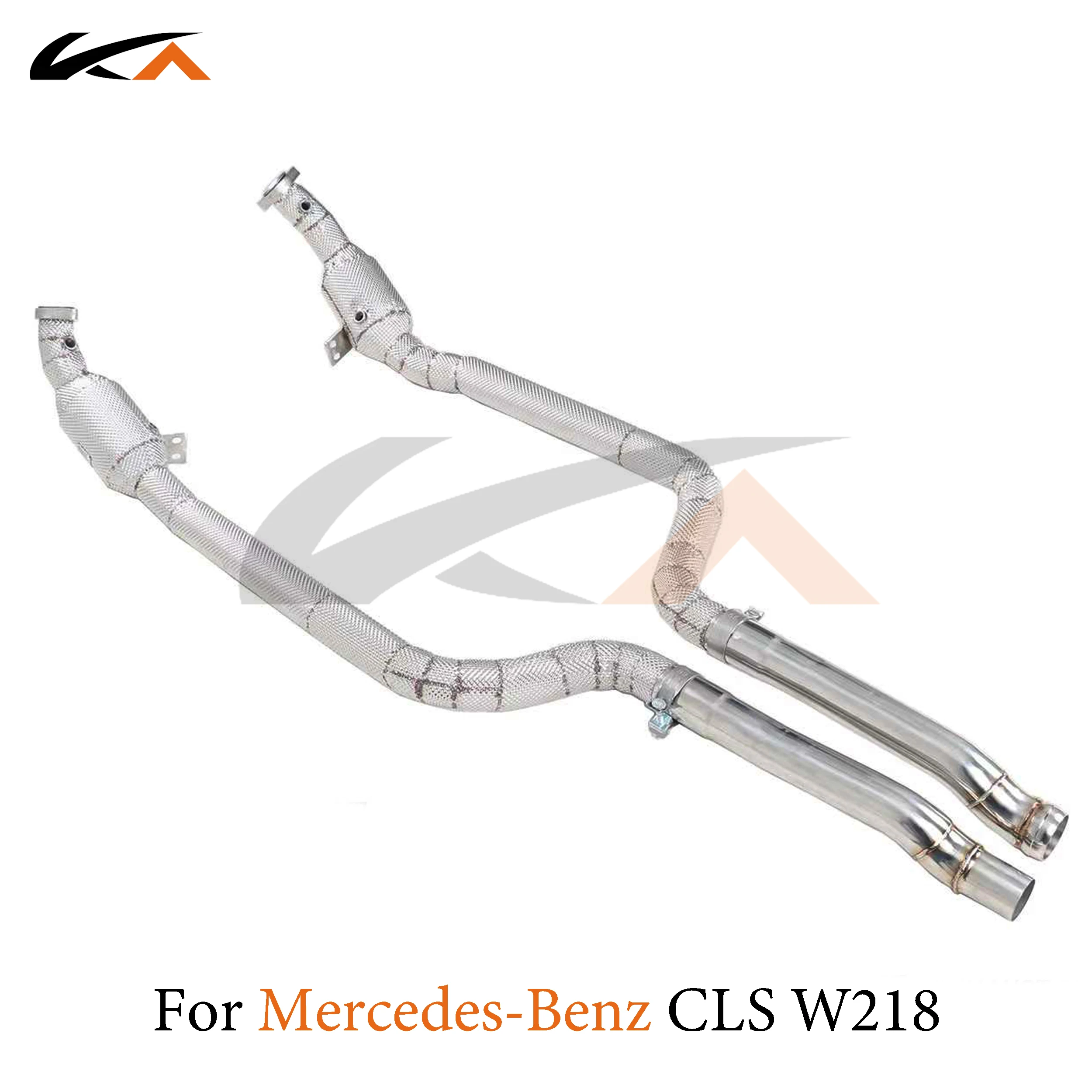 

KA Tuning downpipe exhaust steel header for Mercedes-benz W218 CLS300 CLS320 CLS350 CLS400 3.0 performance heat shield catalysis