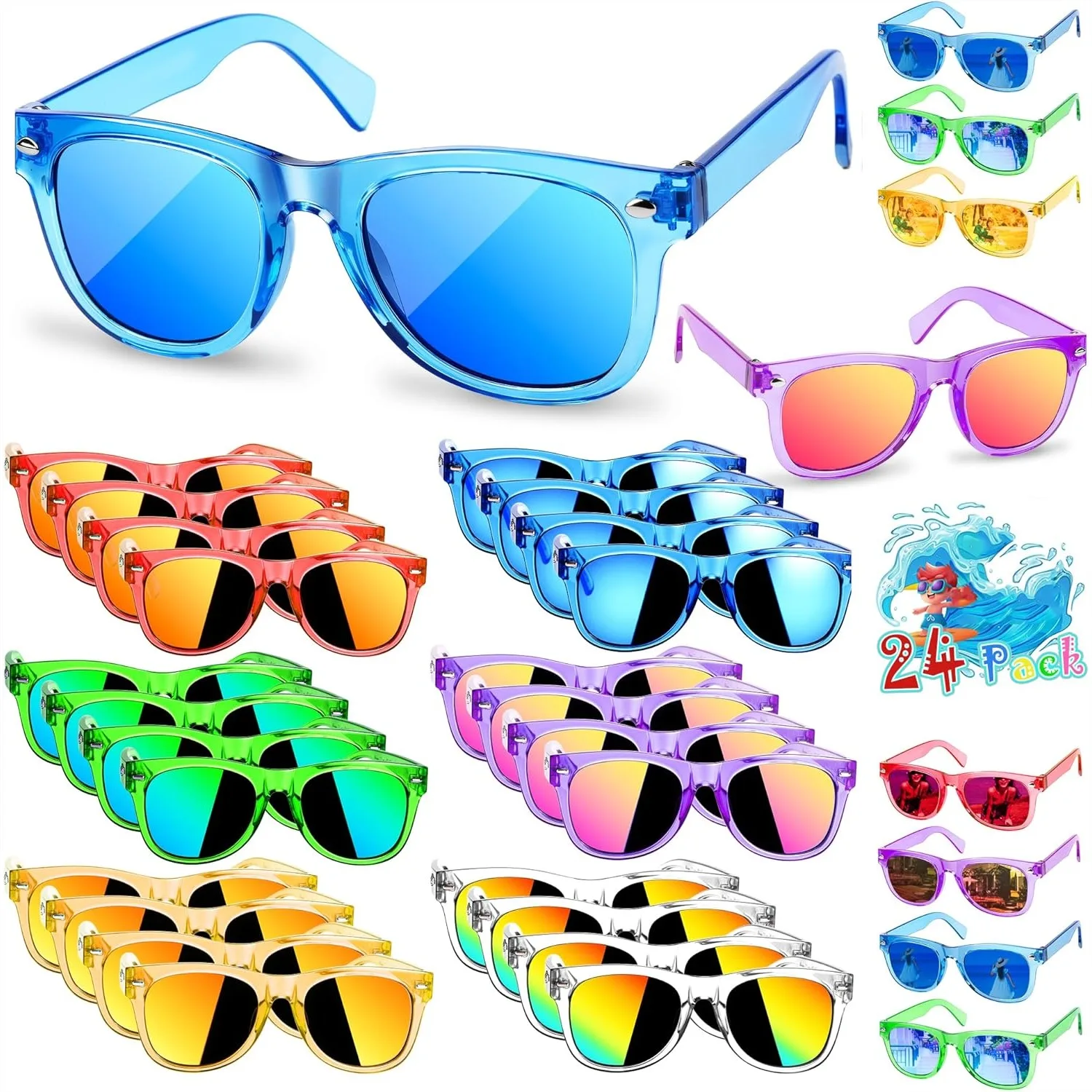 

Kids Sunglasses Bulk Party Favors 12 24 Pack Boys Girls Sunglasses For Kids Age 3-8 With UV 400 Protection