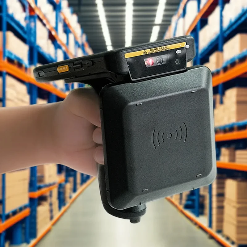 

Беспроводной Android PDA-сканер для считывания RFID-меток и штрих-кодов, портативный мобильный UHF RFID-сканер с большим радиусом действия
