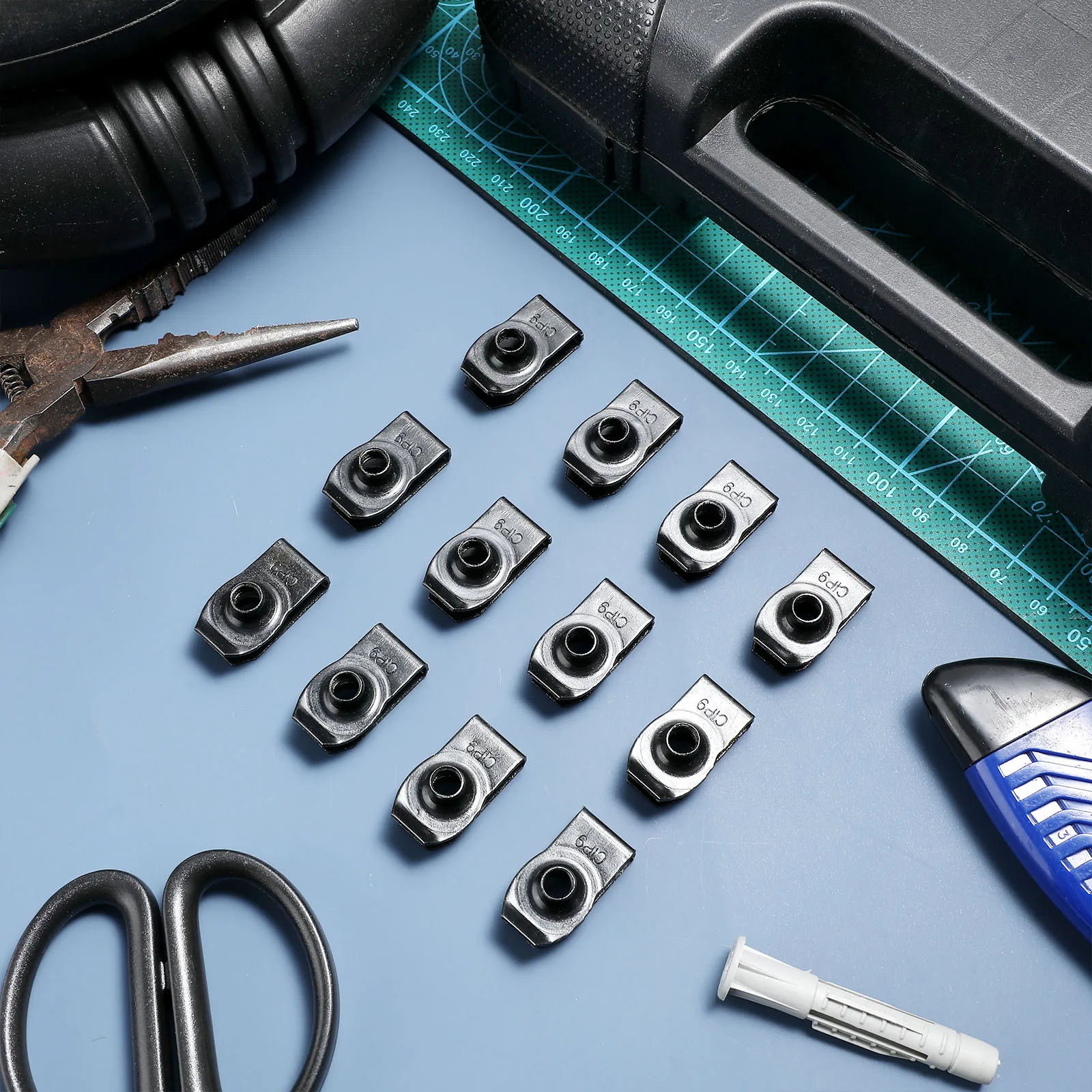 

20 Pcs U Type Nuts Car Panel Clips Metal Fasteners Hardware Screw Bumper Grille Mud Flap Attachment Easy Installation Set