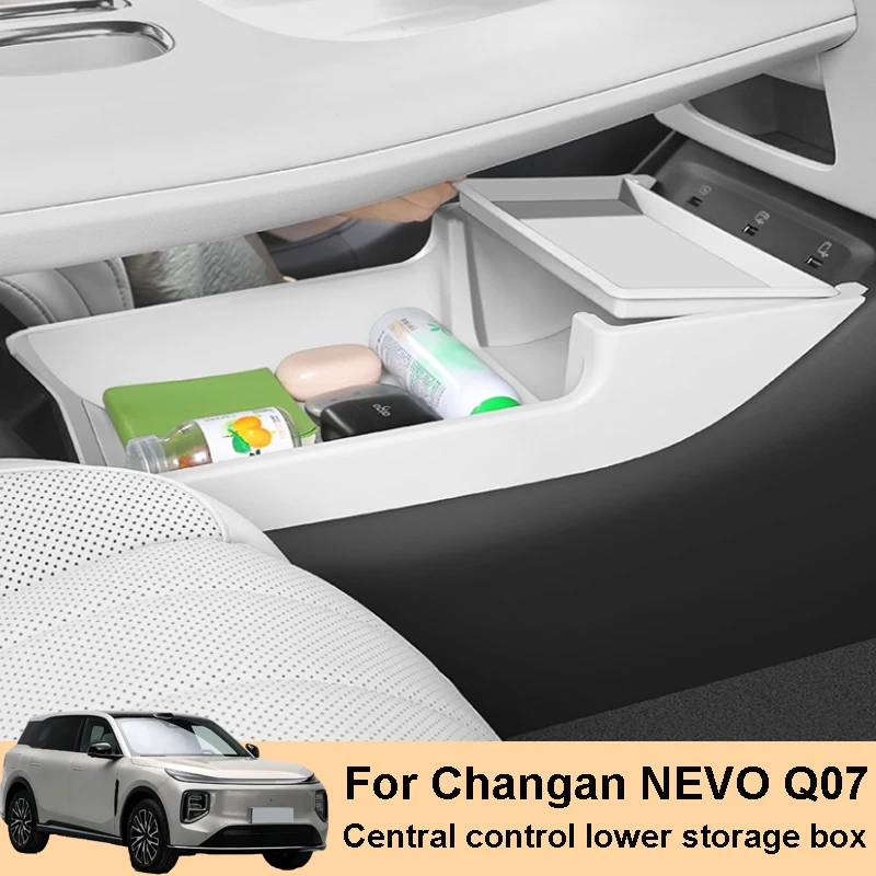 

For Changan NEVO Q07 2025 2026 Car Center Console Lower Storage Box Double-layer Partition Storage Accessories Interior