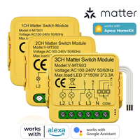 Matter WiFi Smart Switch 16A Smart Home Automation Relay Module Works with Homekit Siri Smartthings Alexa Google 1/2/3CH