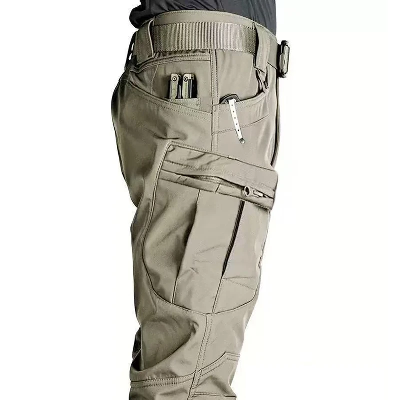 Men's Outdoor Elastic Military Cargo Tactical Waterproof Pants Hiking Trekking Camping Climbing Softshell Trousers Plus Size