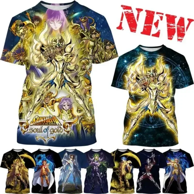 

Saint Seiya 3D Printed T-shirt for men and Women Round neck Short-sleeved Casual Tops Oversized T-shirts Anime Tshirt Tee