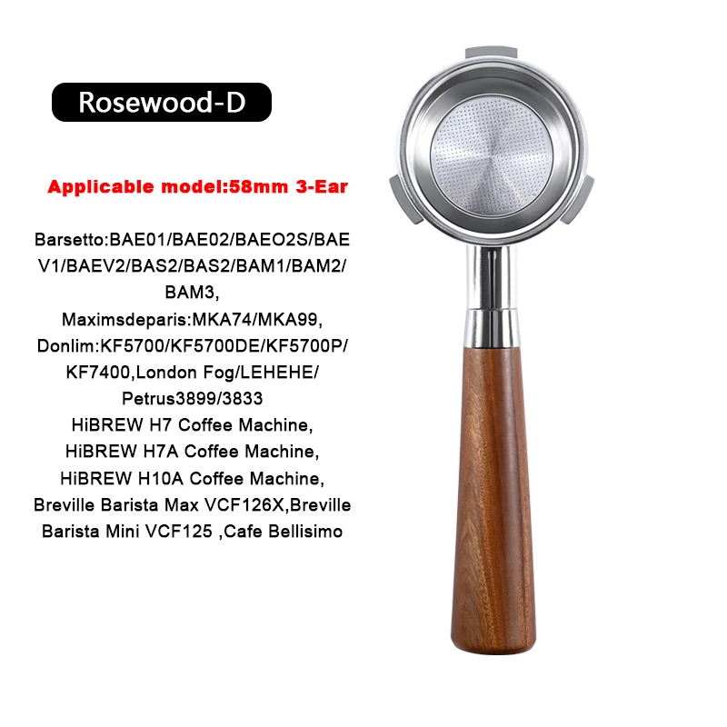 58mm 3-Loch Untergestellter Siebträger für Hibrew H7 H7a H10a Espresso, passend für Breville Barista Max/Mini/Signature Brühkorb, Barista-Werkzeuge