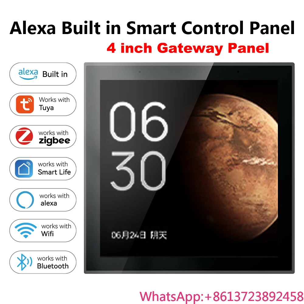 

2026 Golden Security TPP01 4 Inch Zigbee Smart Home Control Panel Gateway Screen with Built in Alexa and Saudi Arabian Language