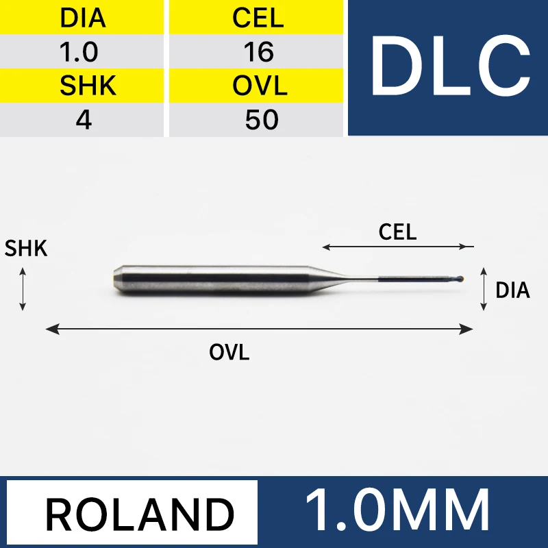 XANGTECH-fresas de fresado con revestimiento de diamante DLC, herramientas de laboratorio Dental para bloques dentales de circonio, Roland, CADCAM