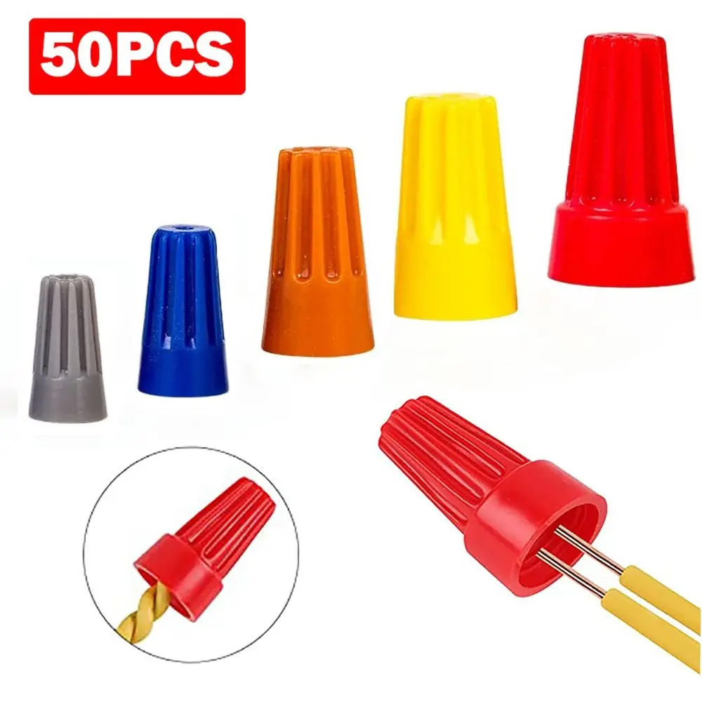 50PCS Colorful Electrical Insulated Crimp Twist Terminal Quick Wire Connector Nut Spring End Cap Connection
