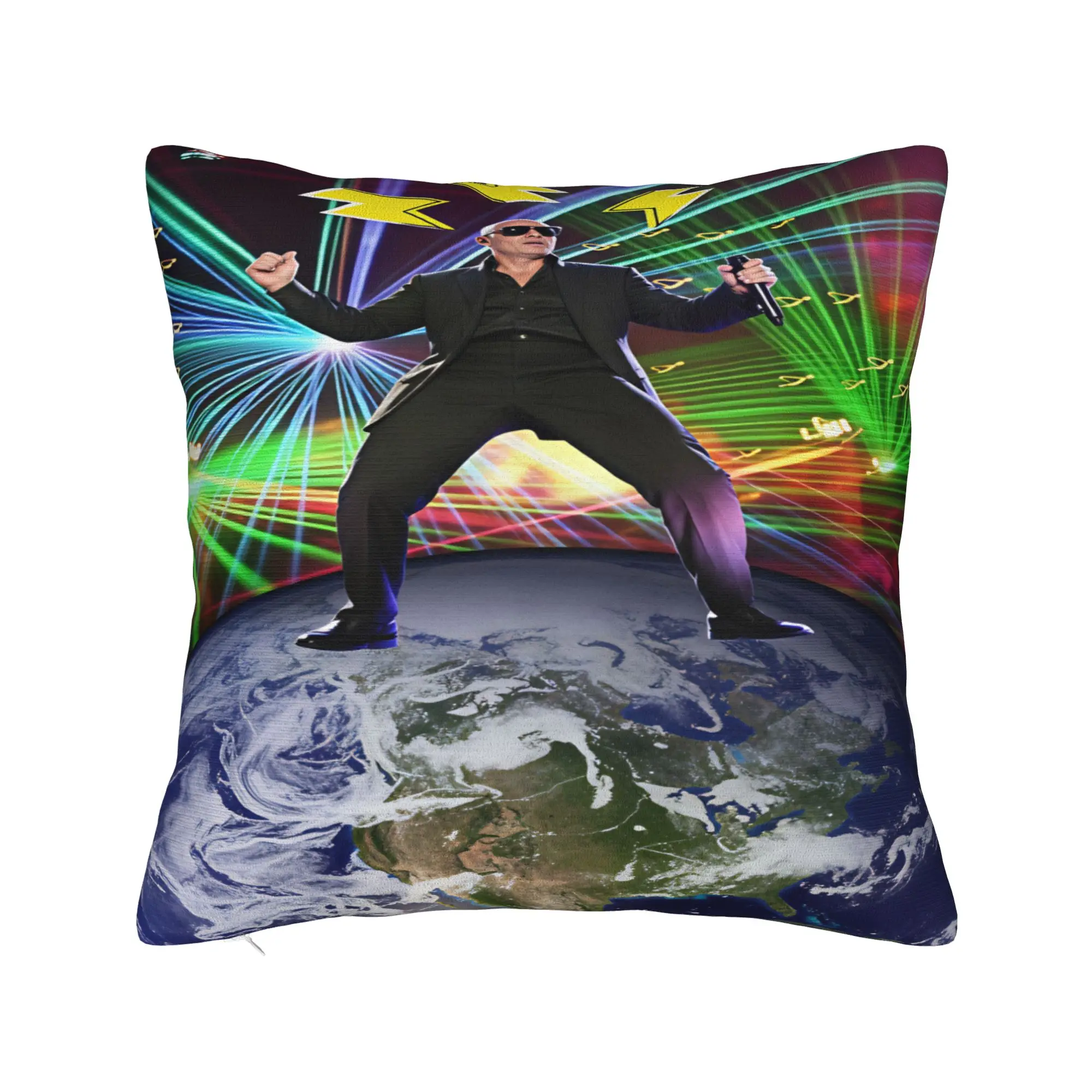 Pitbull Mr Worldwide Tour Pillow Case  Print Pillow Cover Retro Trendy Cushion Cover For Living Room Chair