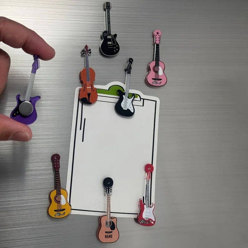 6pcs Guitar-Shaped Fridge Magnets Compatible for Acoustic/Guitar Magnets - Suitable for Fridge, Bulletin Board, Music Enthusiast