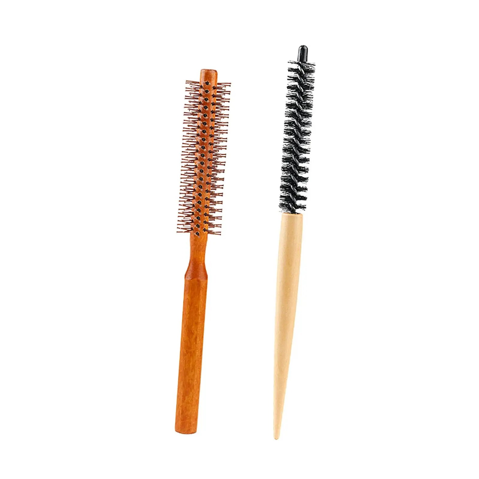 Mini Round Wood Hair Brush Encrypted Nylon Roller Comb Hair Coloring Accessory for Hairdresser and Styling