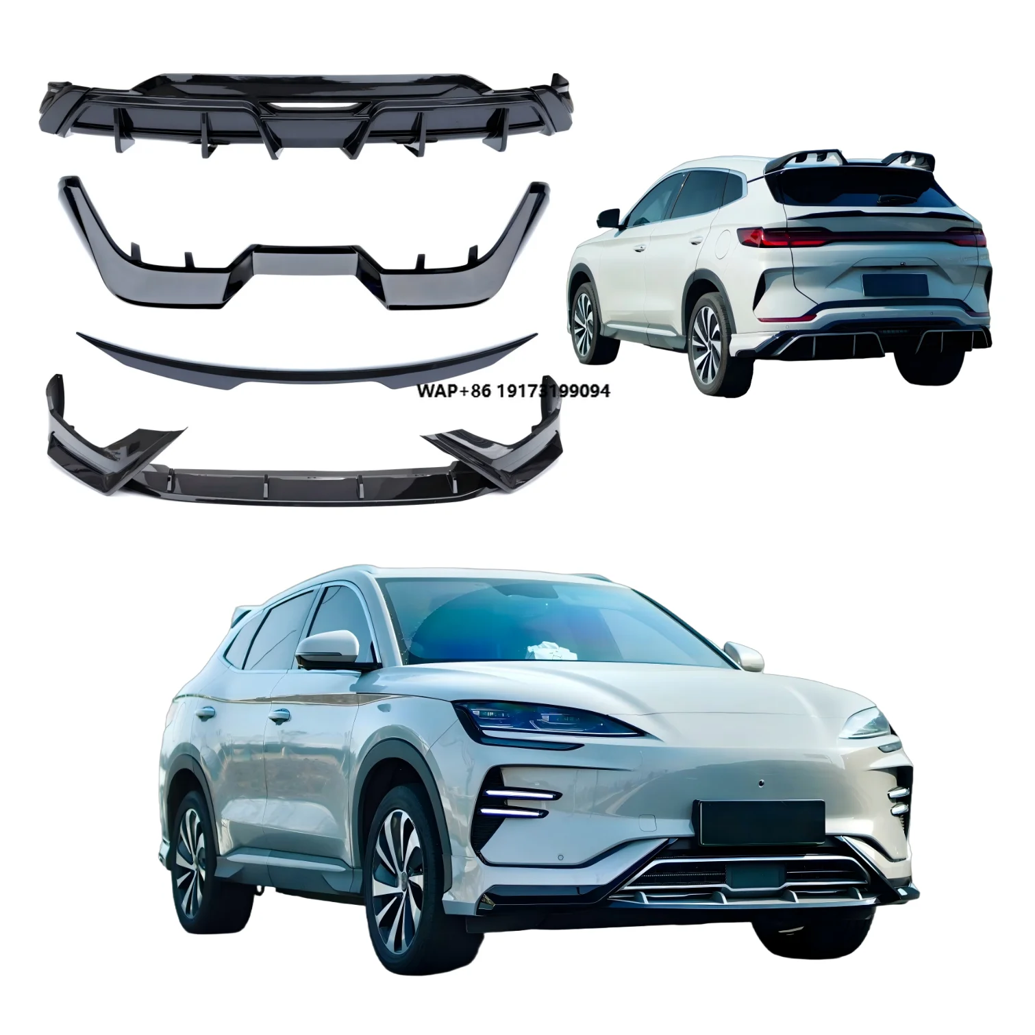 

Auto Car Parts Body Kits for SONG PLUS Front and Rear Bumper Glossy Black High-quality Spoiler Factory Wholesale Top Wing