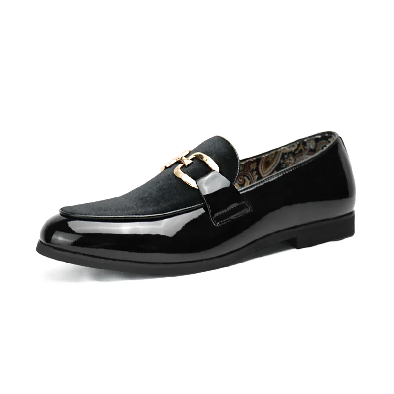 Men\'s Casual Leather Shoes Mens Fashion Patchwork Party Wedding Loafers Moccasins Men Slip-on Light Comfortable Driving Flats