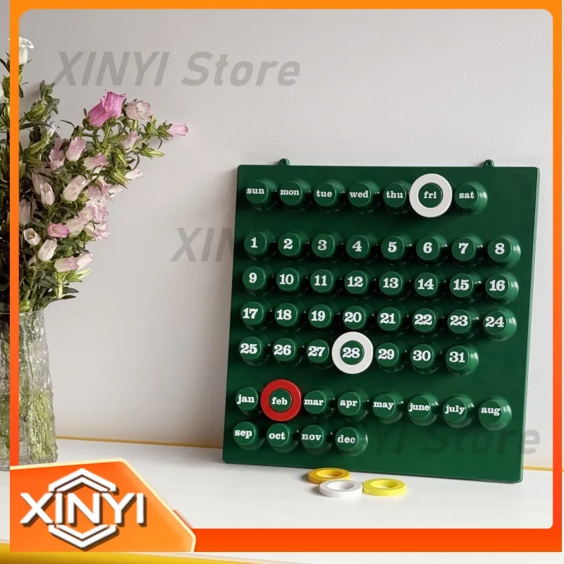 Handmade DIY Desk Calendar Ring Annual Perpetual Calendar Personalized Desktop Ornament Creative Office Inte5 Circle