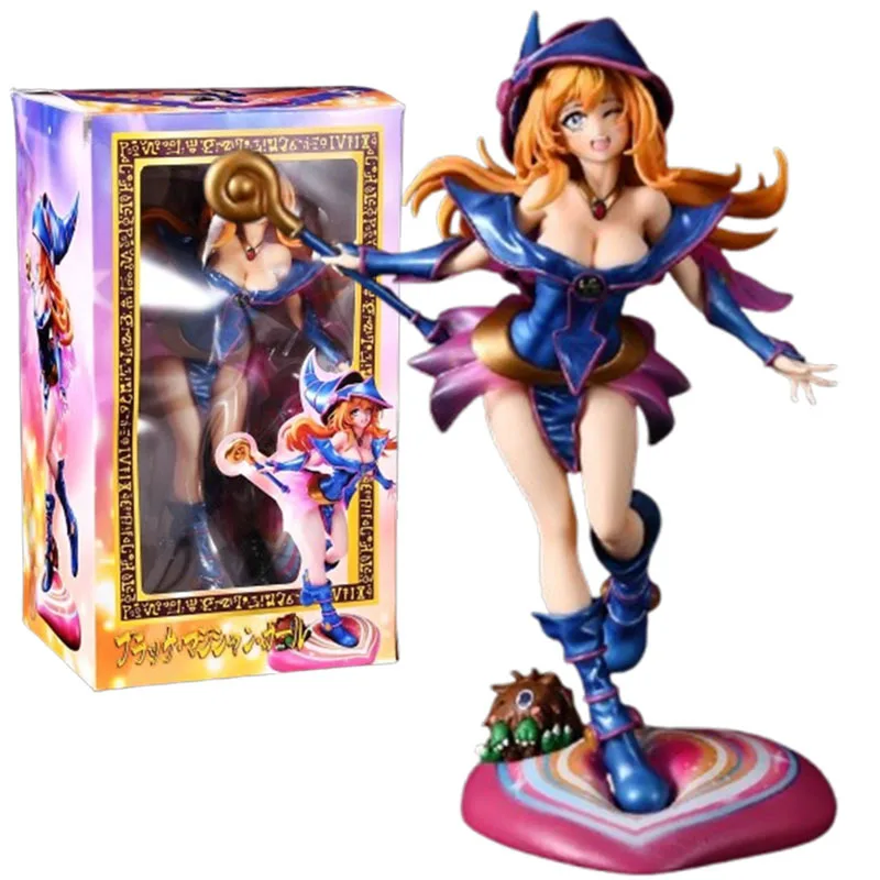 

28cm Dark Magician Girl Action Figures Game Yu-Gi-Oh! Figura Manga GK Statue Model Doll Ornament Anime Peripheral Gift for Kids