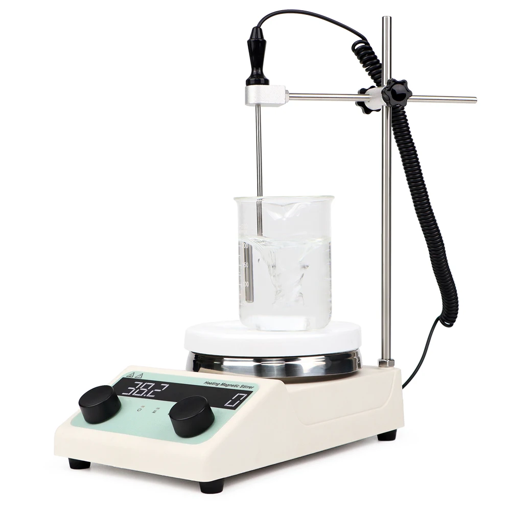Laboratory digital display liquid crystal heating magnetic stirrer hot plate magnetic mixer speed range 200-1500 rpm