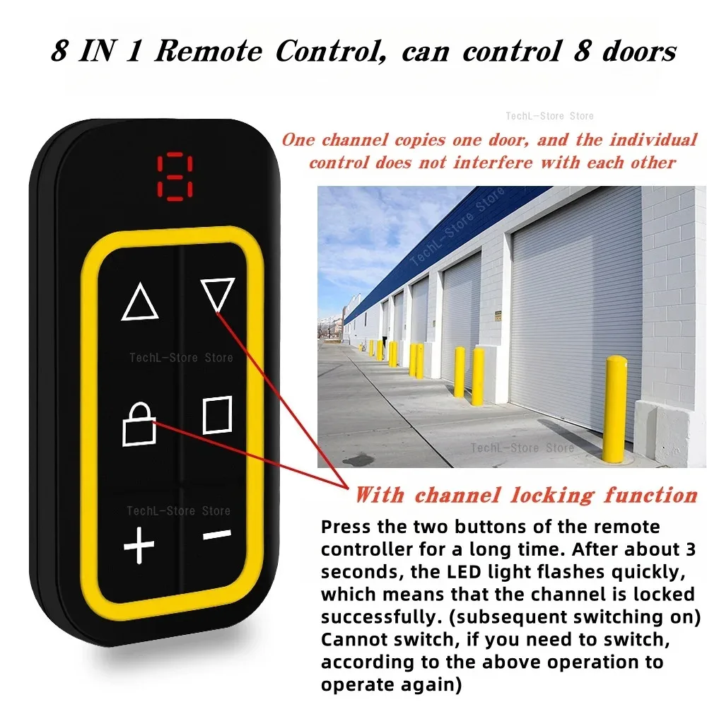 KEBIDU Universal Garage Remote Control Gate Key Duplicator Clone Multi-frequency Garage Door Controller 8 Channels 300-915Mhz