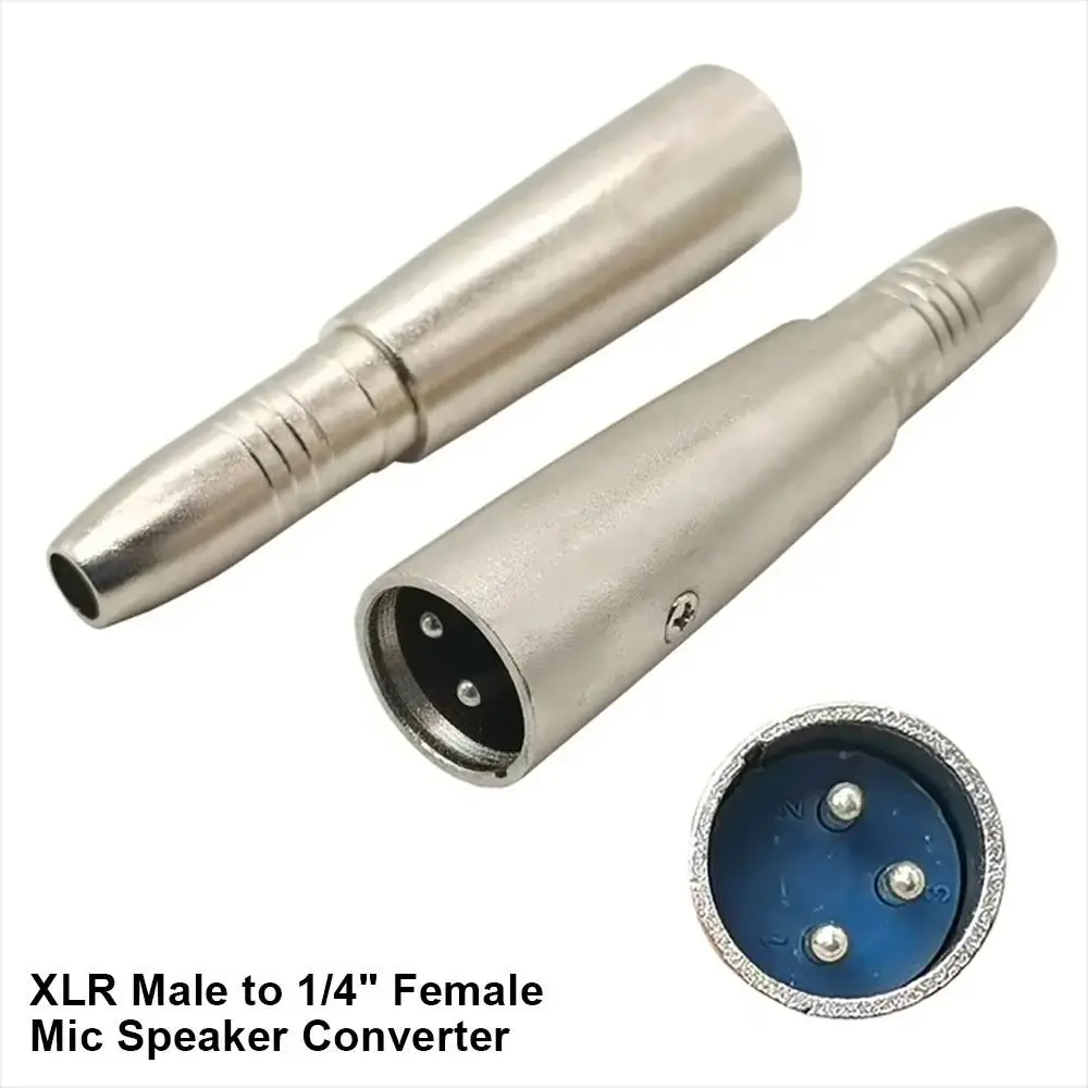 1Pcs AUX Jack Mic Speaker Converter 6.35/6.5mm Mono Female Cable Connector Plug XLR Male to 1/4