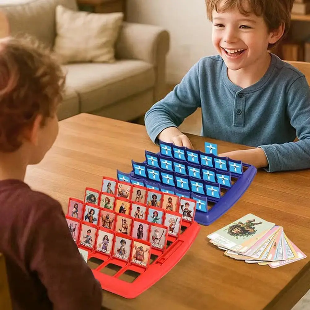 لعبة ألغاز تخمين من أنا شخصين، صينية محمولة تفاعلية، شخصية الكتاب المقدس، لعبة رقعة الشطرنج، لعبة التفكير المنطقي للأطفال #6