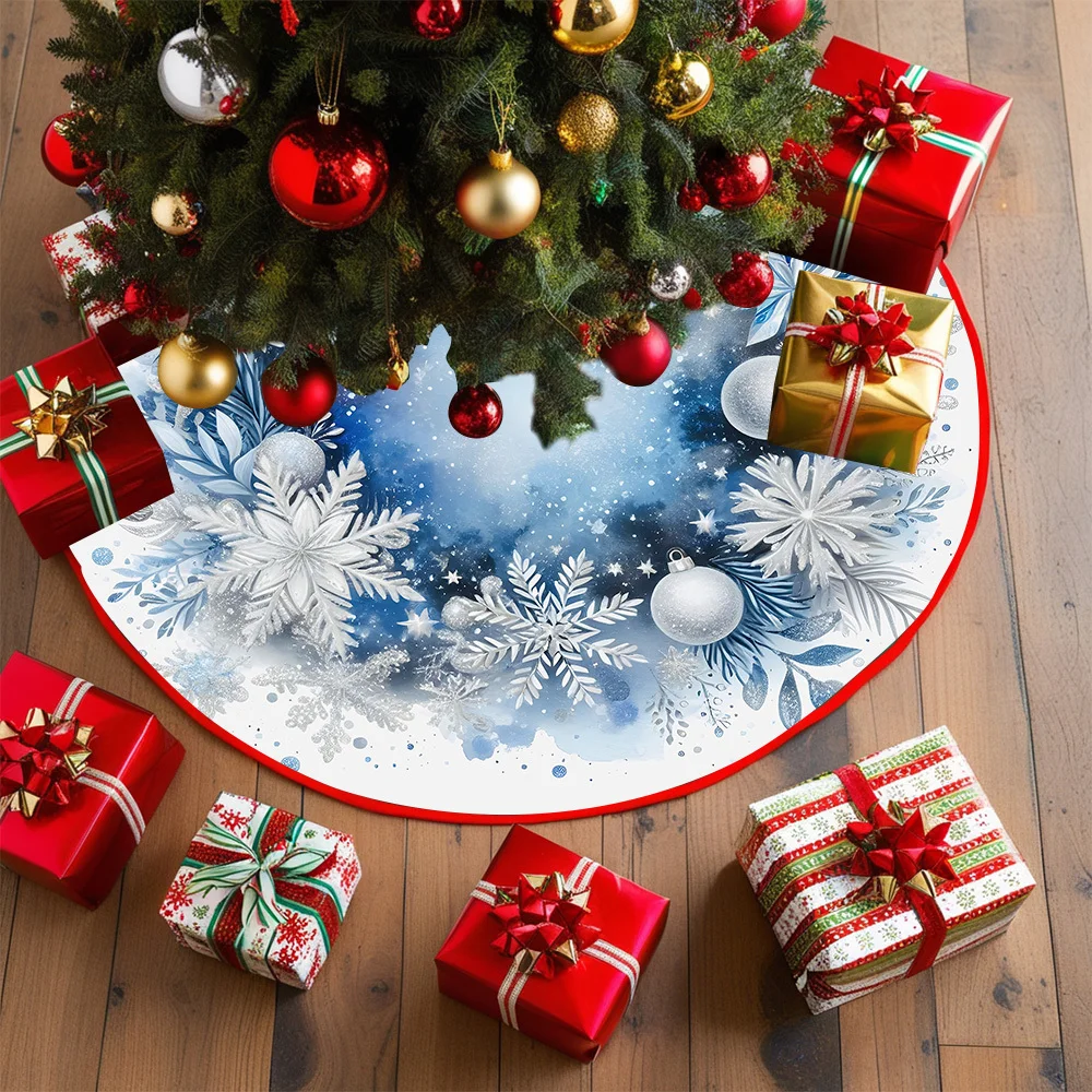 تنورة شجرة عيد الميلاد بنمط ندفة الثلج من VIKAMA مثالية لديكور العطلات في المنزل والمكتب مثالية كهدية احتفالية