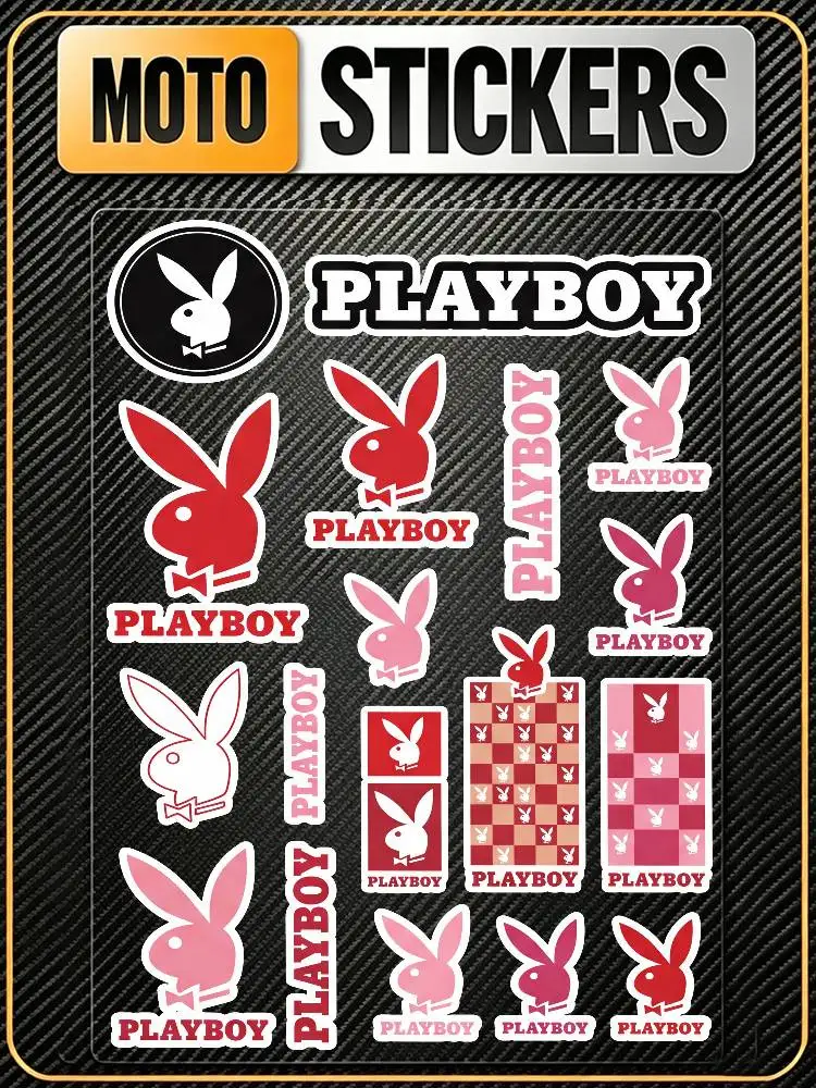 Poster P-lay-boy Multi Scene Waterproof Reflective Scratch Cover Stickers Fit Auto Motorcycle Helmet Refrigerator