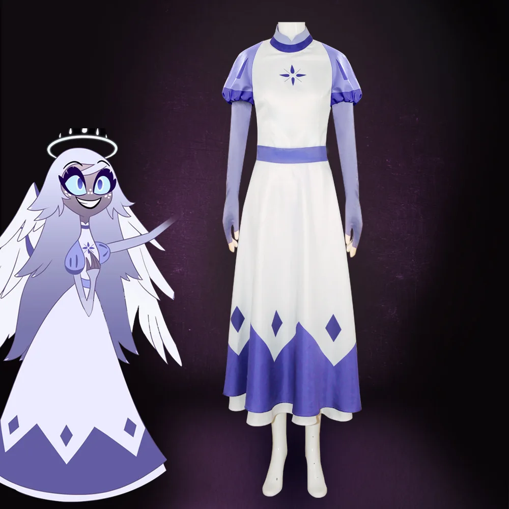 

Anime Hazbin Angel Emily Cos Seraphim Cosplay Costume Angel Halo Cosplay Hotel Fancy Dress Outfit Halloween Uniform For Women