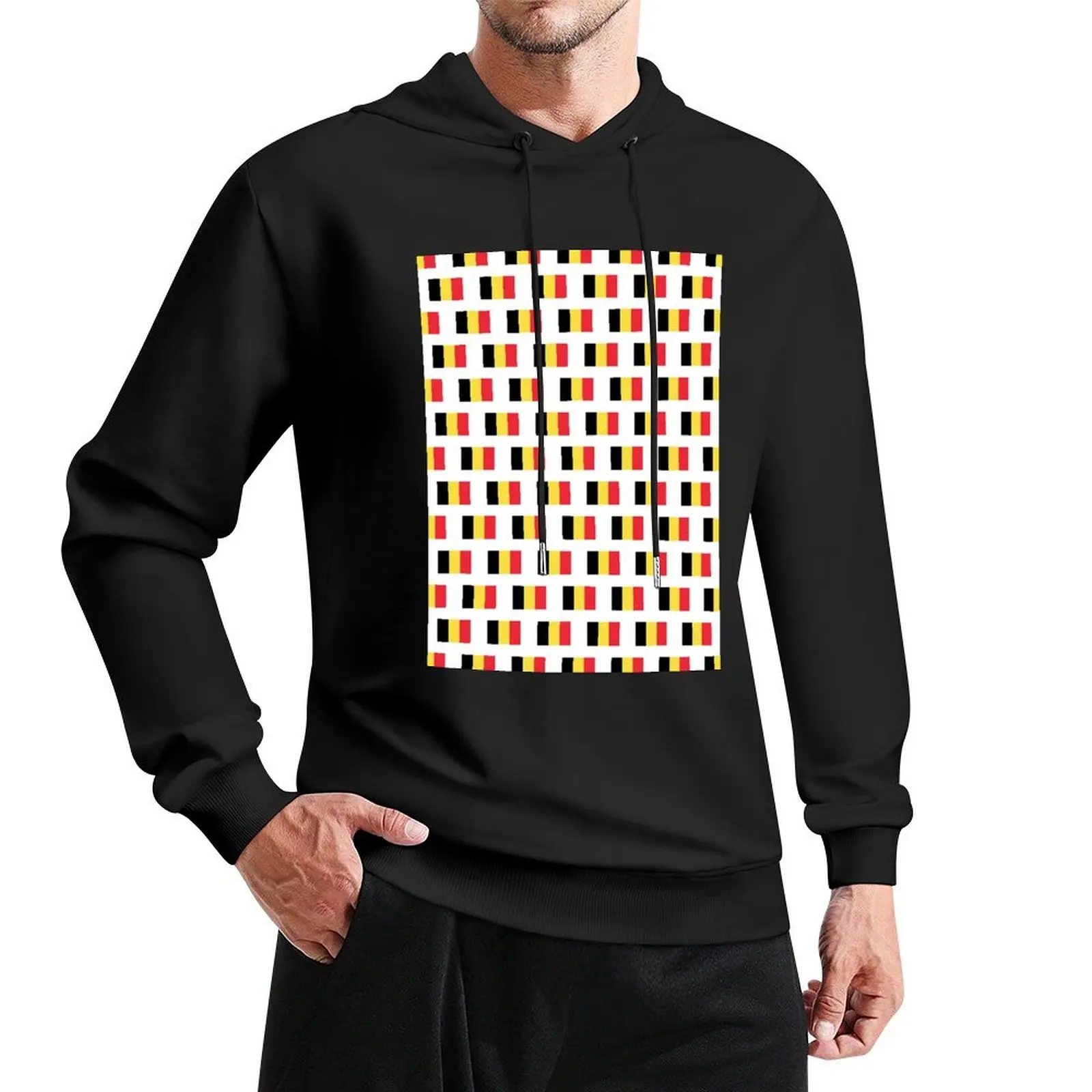 Belgium flag, pattern Pullover Hoodie men's autumn clothes korean autumn clothes mens hoodie