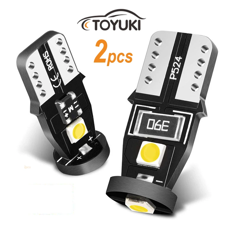 

Toyuki 2PCS W5W Led T10 Canbus No Error 168 194 Led Bulbs 3030 6000K White Dome lamp For Mercedes-Bens Bmw Audi Ford Car 12V