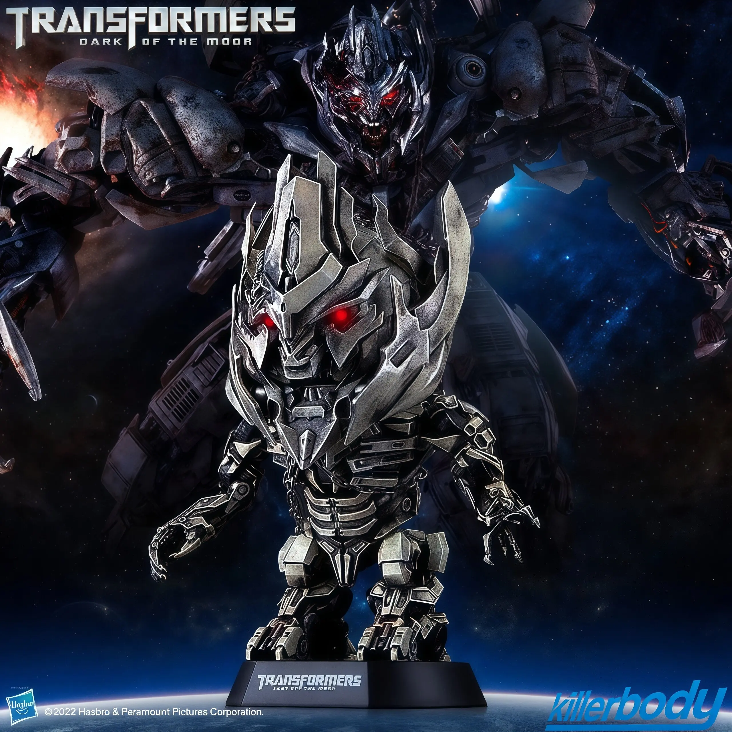 

Killerbody Authentic Transformers Dark Of The Moon Megatron Action Figure With Weapon Battle Damaged Cape For Collection Display