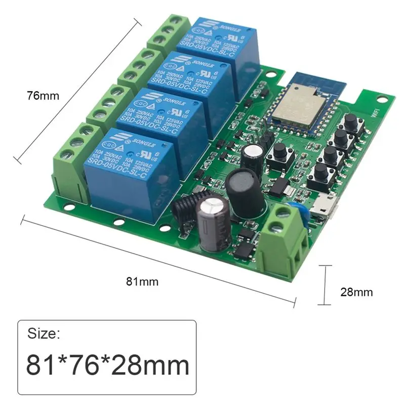 Tuya Smart Switch WiFi Switch DIY Timer AC 85V-250V 4CH Home Automation Module for Home