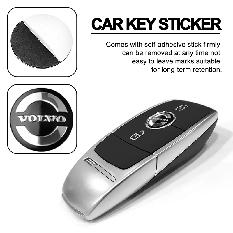 14mm Car Key Badge Emblem Replacement Car Key Sticker Auto Accessories For Volvo Rdesign AWD S40 S60 S70 S80 S90 V40 V50 V60 V70