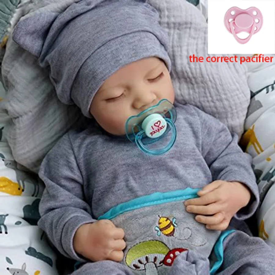 

46CM 18Inch Full Soft Vinyl Reborn Baby Doll Sleeping Boy Simulation Dolls Washable Companion Toys Birthday New Year Gift