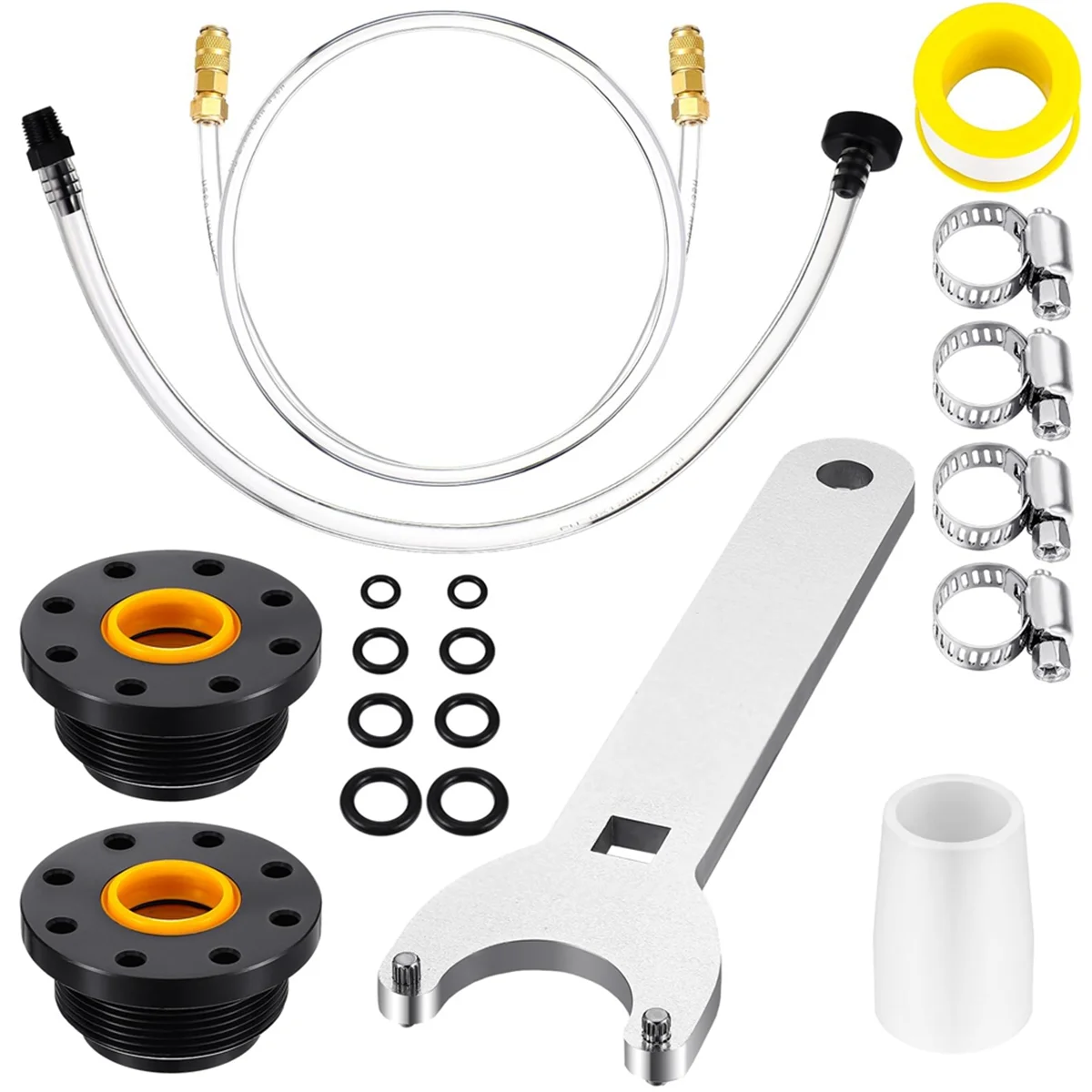 19 Pcs Hydraulic Steering Oil Filler Bleed Tube Bridge Hose Kit and Seal Kit with Pin Wrench with HC5340,HC5341,HC5342