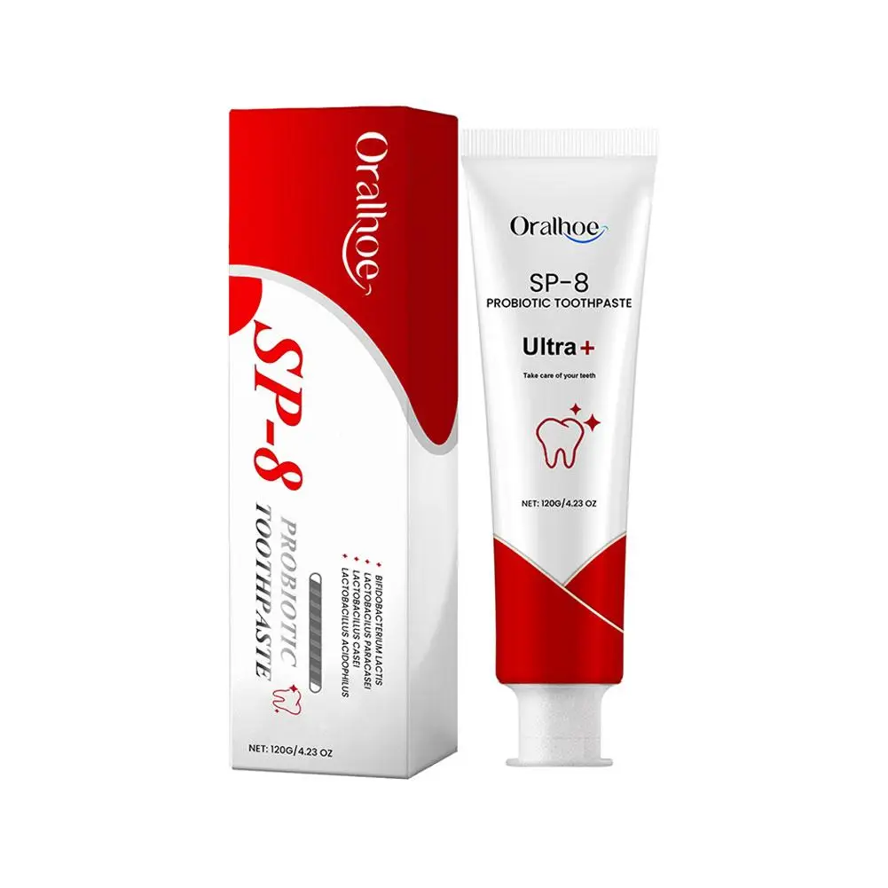 Sp-8 creme dental para clareamento, hálito fresco, triplo, oral, profundo, biótico, gerenciamento de produtos, saúde, g4j2