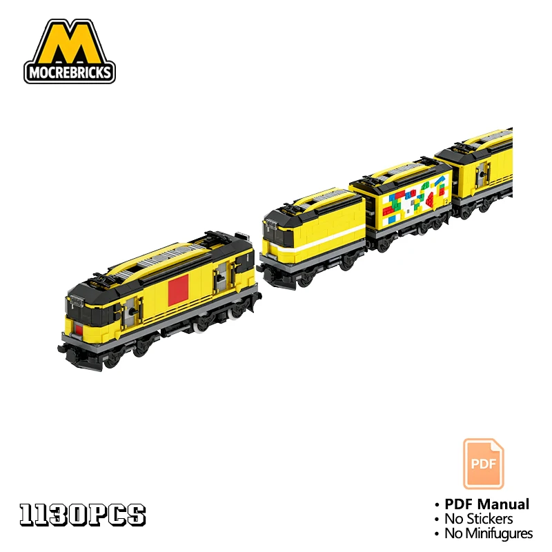 MOC Railway Car Transport Carrier Freight Wagon Building Blocks Double Deck Vehicle Carrier Model Track Extension Toy Adult