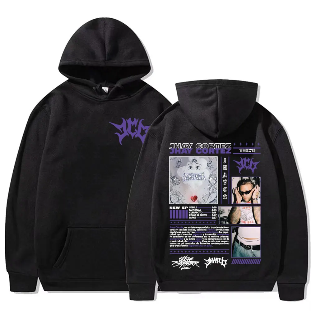 Rapper Jhay Cortez Jhayco Album 2025 Tour Merch Hoodie Harajuku Hip Hop Punk Sweatshirt Comfortable Breathable Quick Dry Hoodie
