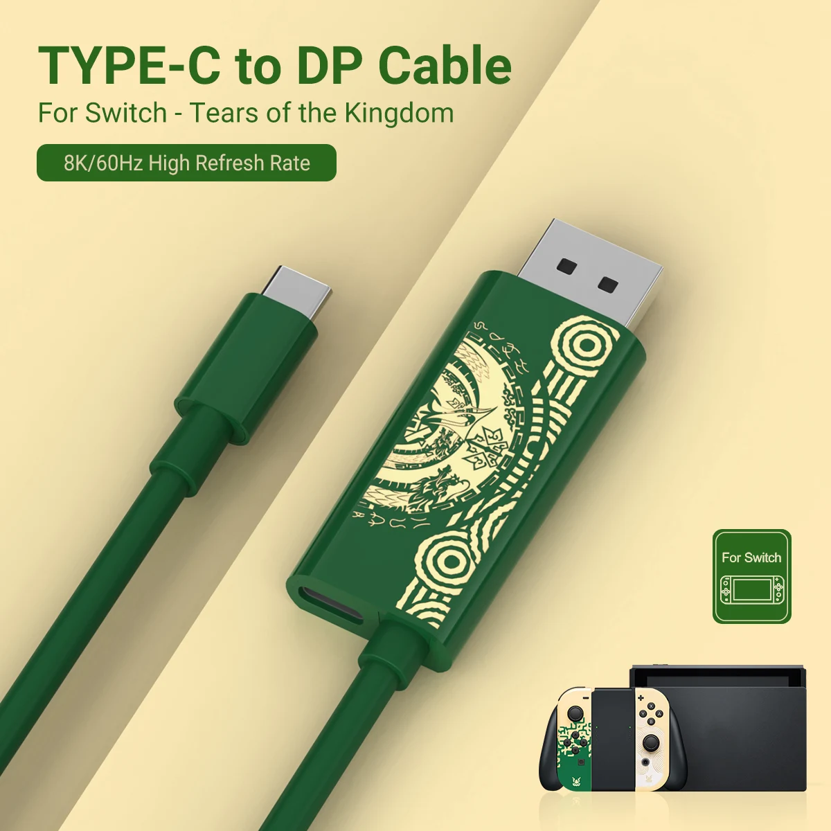 Кабель-переходник USB C-DP, совместимый с коммутатором Nintendo, кабель-переходник Type-C на DP заменяет док-станцию Nintendo Switch OLED