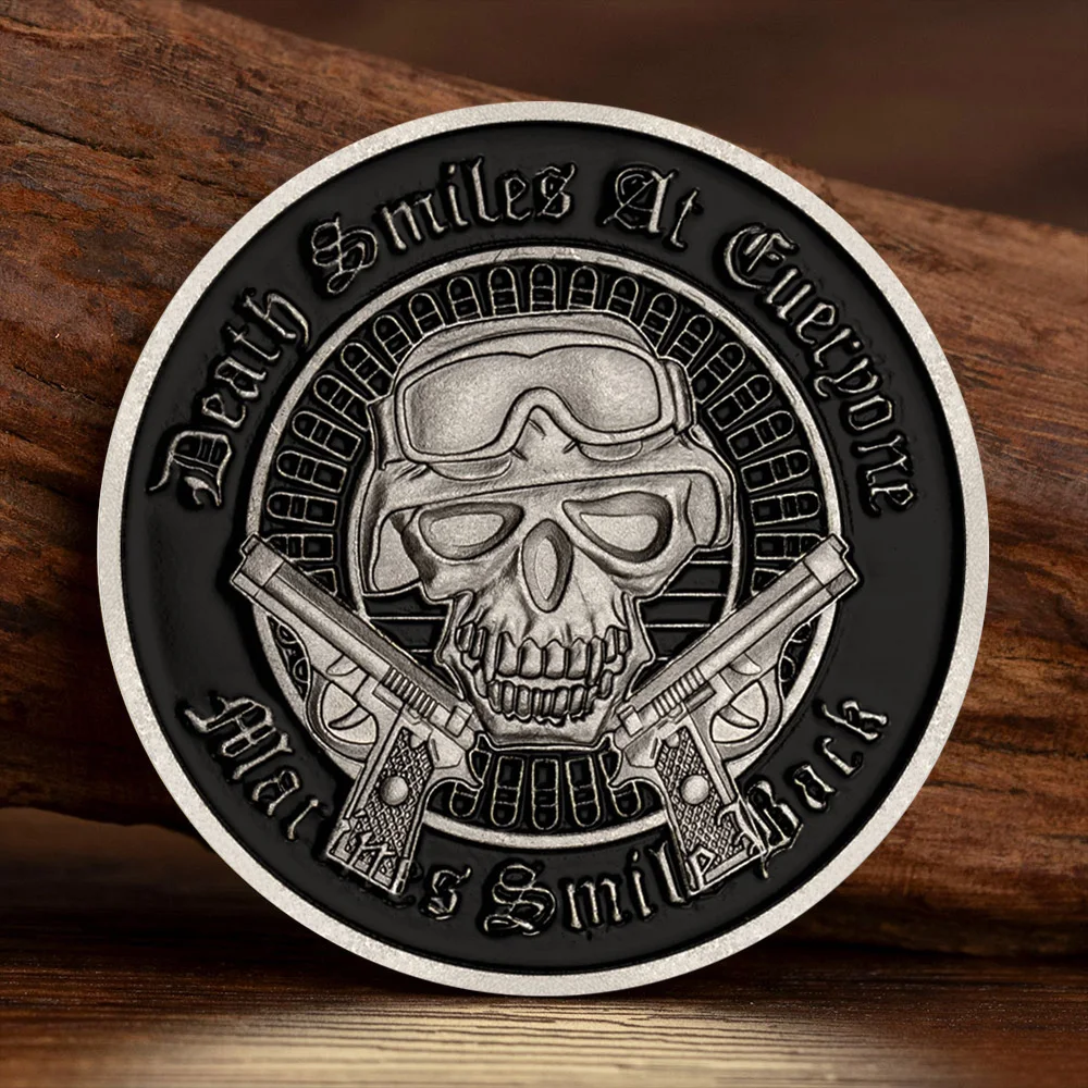 United States Marine Corps Veteran Collectible Coin Marines Skull Silver Plated Commemorative Coin