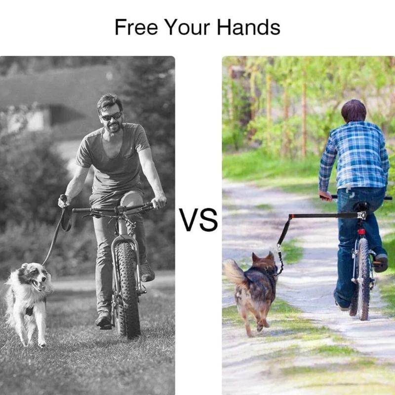 652D Dog Bike Leash Attachment Hands Free Leash Quick Release Bicycle Dog Exerciser Impact Absorbing System Pull Strength