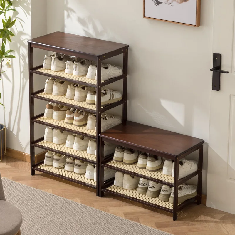 مقعد تغيير الأحذية، مدخل خزانة الأحذية المنزلية، مقعد الجلوس، مقعد الأحذية، يمكن أن يجلس مقعد رف الأحذية الخشبي الصلب