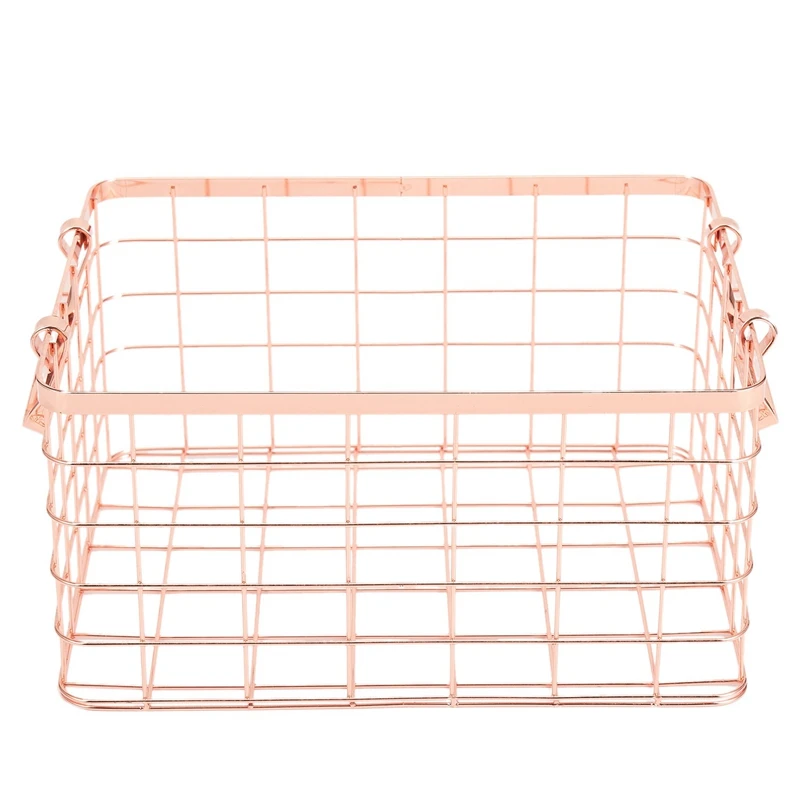 

Metal Storage Basket Chic Nordic Handmade Iron Net Table Shelves Basket Bath Clothes Cosmetics Storage Basket