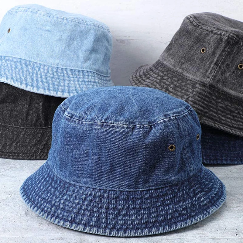 Unisex Cotton Bucket Hats Women Summer Sunscreen Panama Hat Men Pure Color Sunbonnet Visors Outdoor Fisherman Hat Beach Cap