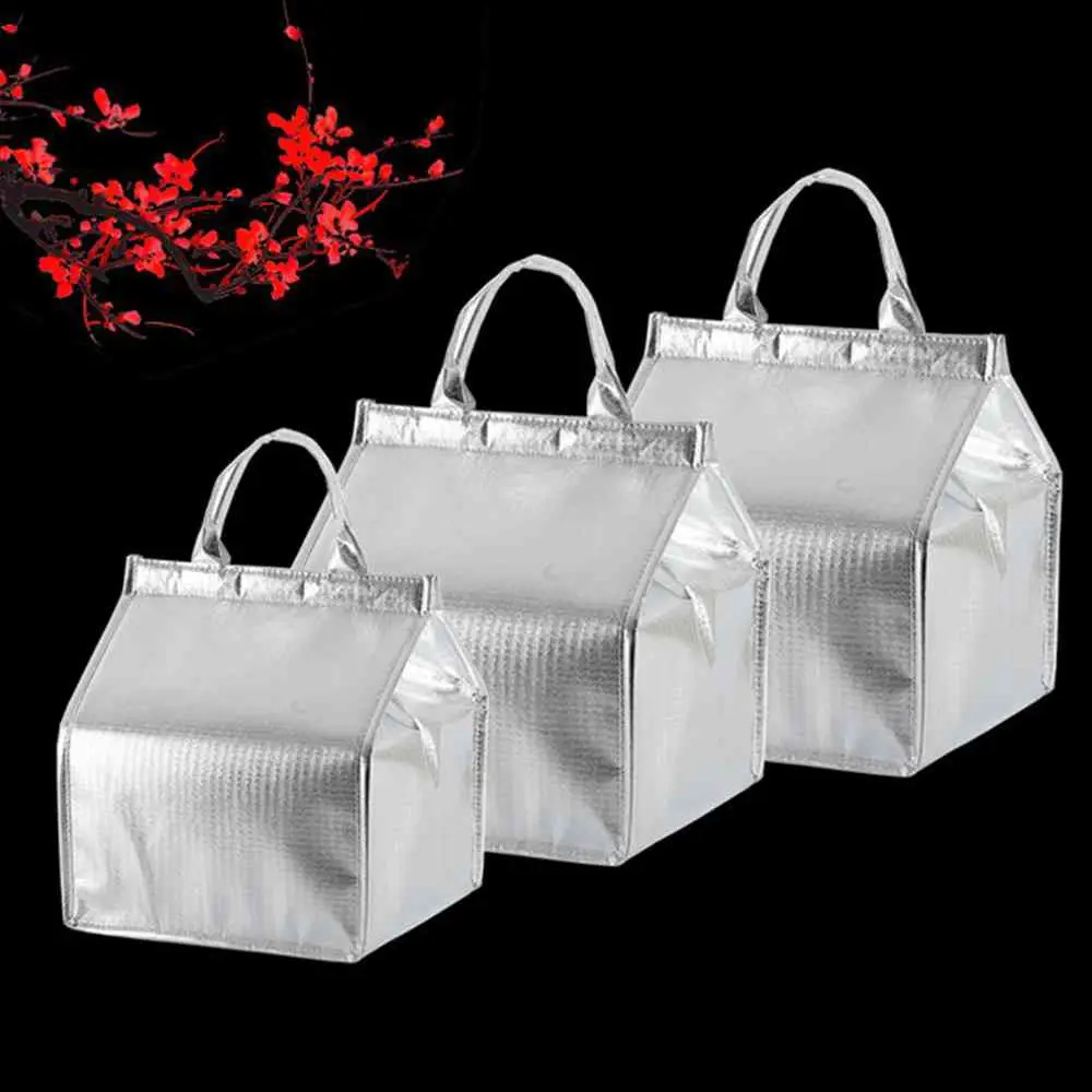 Foldable Large Cooler Bag Portable Food Cake Insulated Bag Aluminum Foil Thermal Box Waterproof Ice Pack Lunch box Delivery Bag