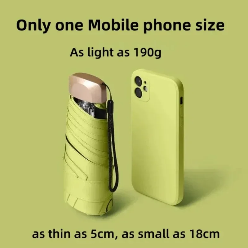 New Umbrella  Mini Portable UV Protection Folding Sun Rain Shield Compact Capsule UPF50+Travel Umbrella