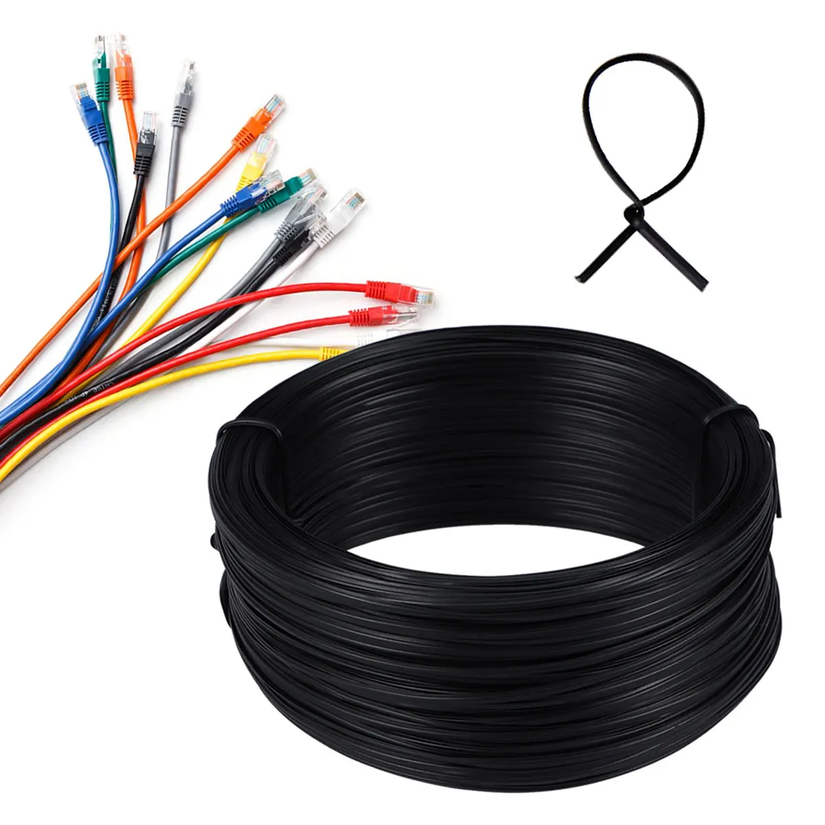 

55 Meters Pvc Glue Coated Wire Garden Binding Iron Wire Durable Flexible Plant Support Rope Black Multi Use For Crafts Food Bags