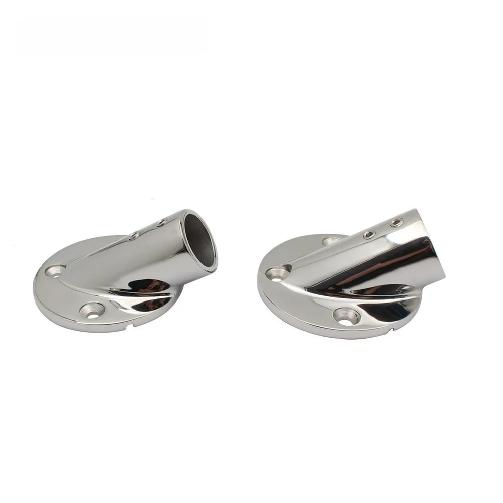 316 Stainless Steel Round Tube Seat for Deck Rail Systems on Yachts with 30 Degree Angled Base Mounting Solution
